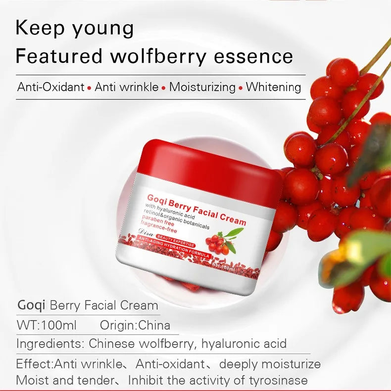 WolfBerryes Face Creams 100ml Goji Essence Moisturizing Goqi Berry Skincare Chinese Matrimony Vine Shin Care Cosmetic