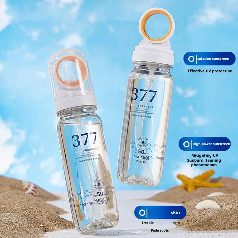 90ML 377 Sunscreen Spray SPF50+ Anti-aging Anti Wrinkle Moisturizing Whitening Sunscreen Spray Facial Body Neck Skin Care Spray