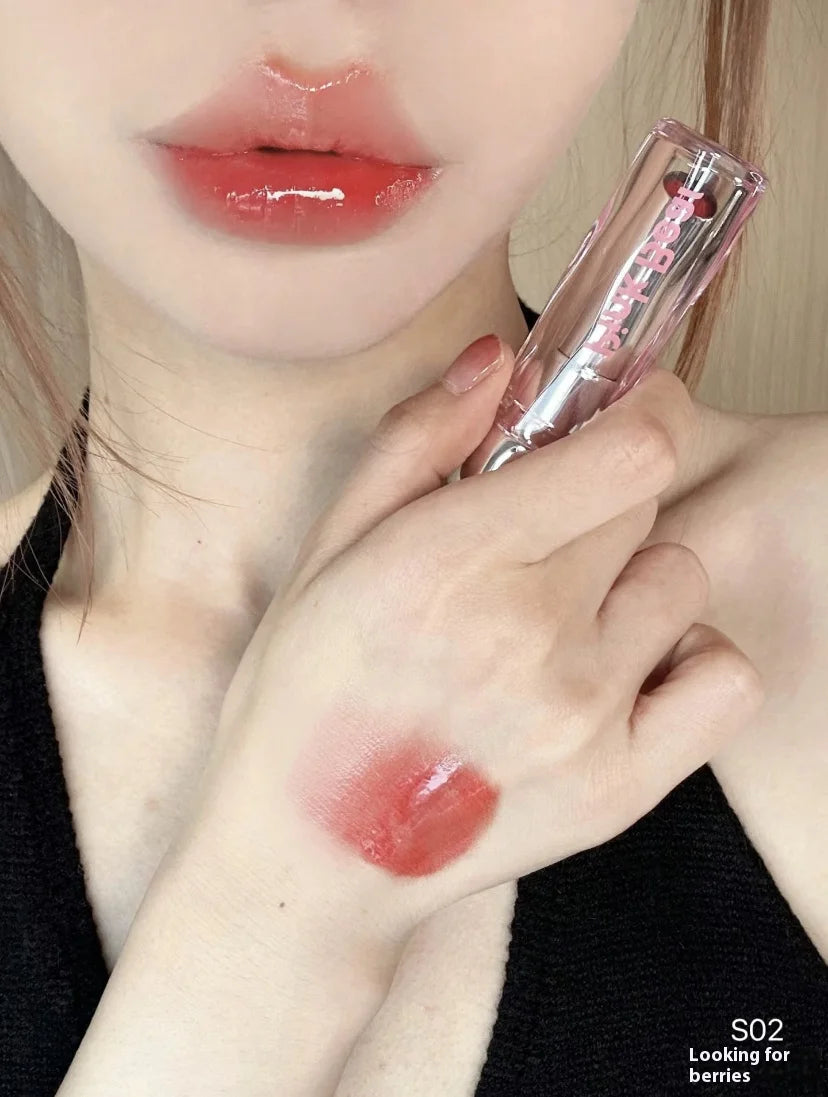 Pink Bear Water Essence Solid Lipgloss Moisturizing Mirror Lip Glaze LipSugar Light Lipstick Light Sensation Beauty Makeup
