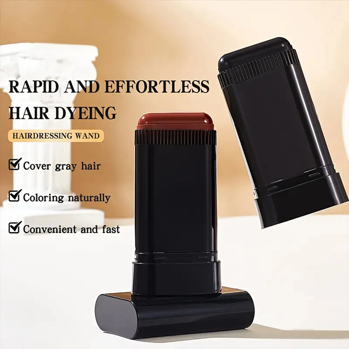 Black Hair Color Cream Is Easy to Clean, Long-Lasting and Fast, Suitable for Temporary Hair Dyeing, Disposable Washable Hair Dyeing Stick, Easy to Apply and Rinse