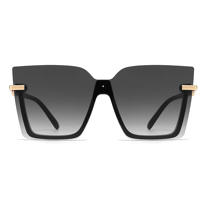 Women  Sun Glasses Streetwear Large Frame Eyewear GogglesHollow Out Square One-piece Sunglasses Women MenGlasses