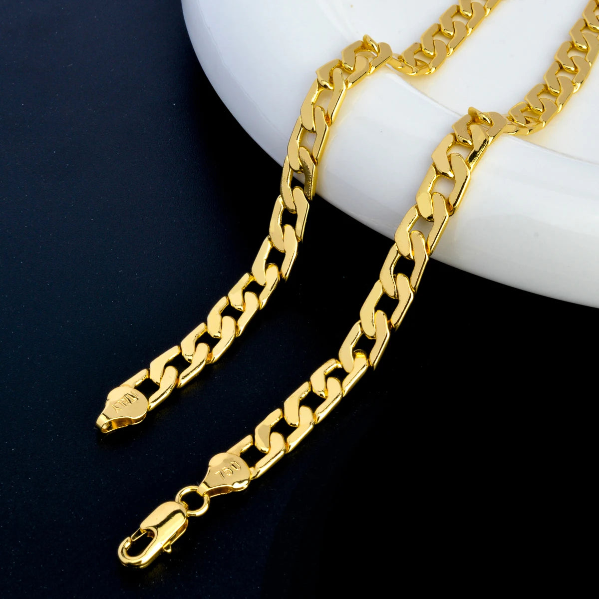 Sunny Jewelry Women Men's Necklace Gold Plated Fashion Basic Punk Cuban Link Chain Long Necklace Neck Jewellery Accessories Gift