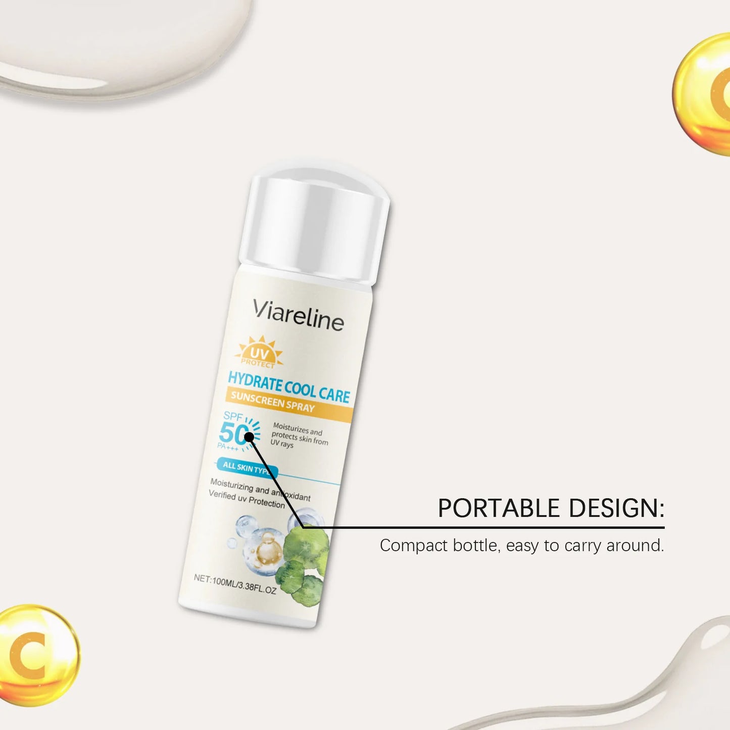 Sun Protection Spray Broad Spectrum SPF 50 UVA UVB Protection Sunburn Prevention Waterproof Lightweight Lasting Sunscreen Mist