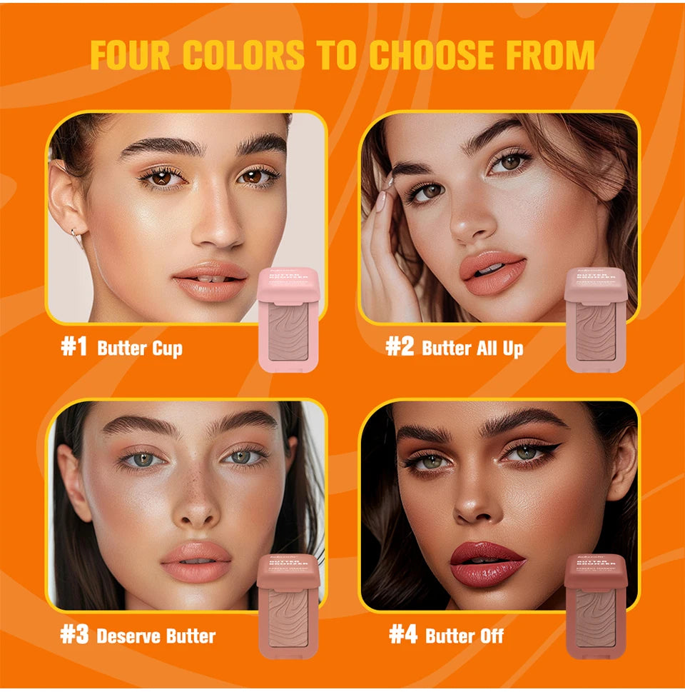 Bronzer Butter Bronzer for Dark Complexions Contour Palette with Matte Brown Shades for Nose Cheek and Profile Natural Nude Make