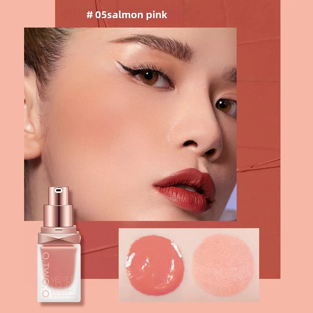 O.TWO.O Liquid Blusher 4 Colors Rose Pink Blush Long Lasting Natural Cheek Face Makeup Blusher High Pigment For Women Cosmetics