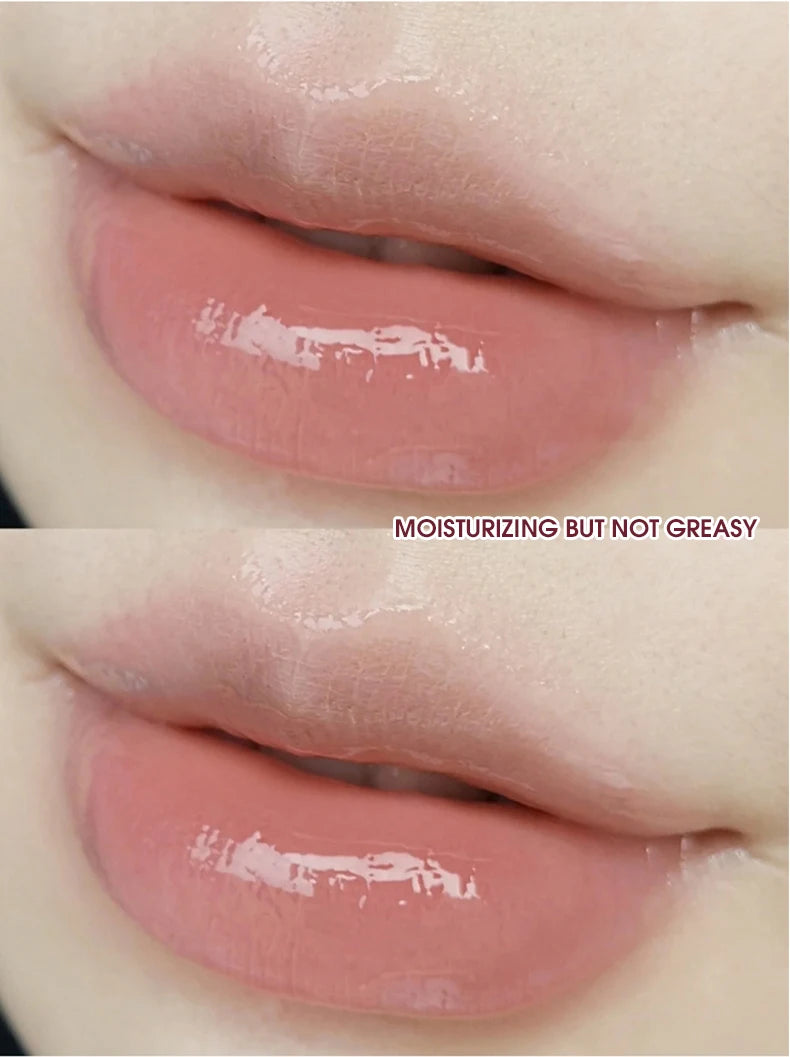 Lightweight and plump lip balm with a glossy mirror finish. The glass lips are moisturized and moisturized with lip oil