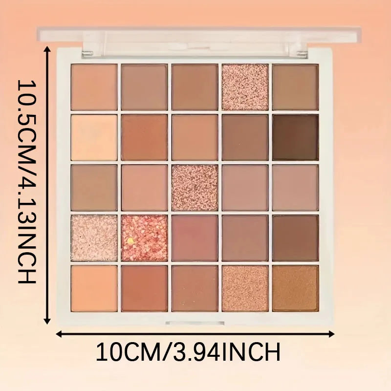 25 Color eye shadow Palette - Matte and glossy finish, waterproof, earth tones, create amazing eye makeup