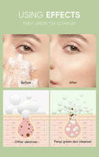 Green Tea Facial Cleanser Skin Deep Cleansing Moisturizing Blackhead Removal Skincare Face Wash Foam Face Cleanser Skin Care