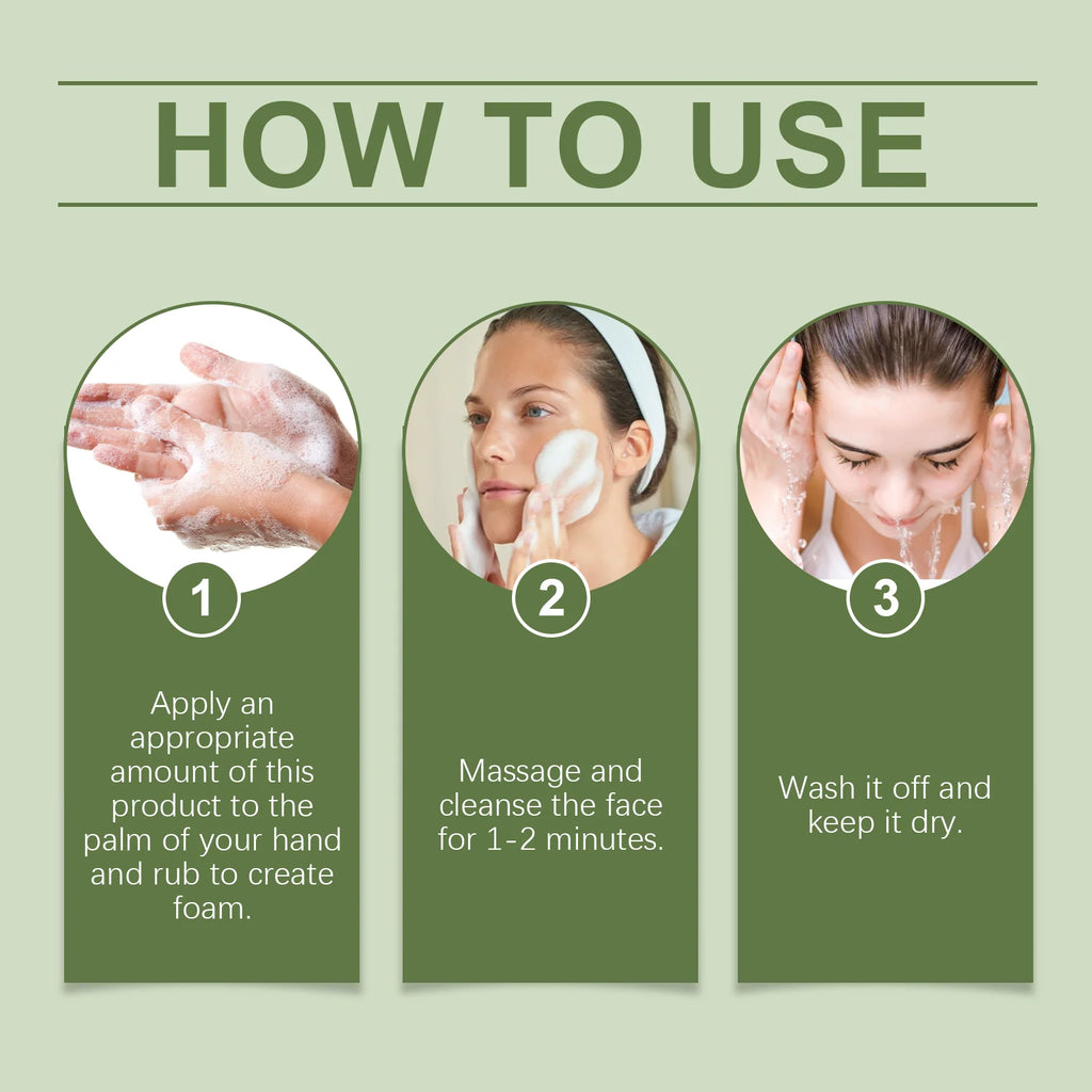 Green Tea Salicylic Acid Facial Cleanser Cleansing Pore Refining Hydrating Blackhead Removal Oil Control Non-Drying Face Wash