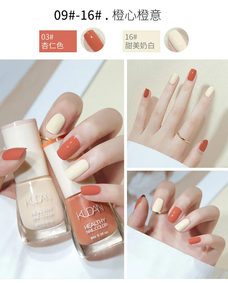 Nail Polish Without Baking Lamp White Fine Glitter Non-baking Non-peel Transparent Shiny Oil Base Coat Nude Nail Polish