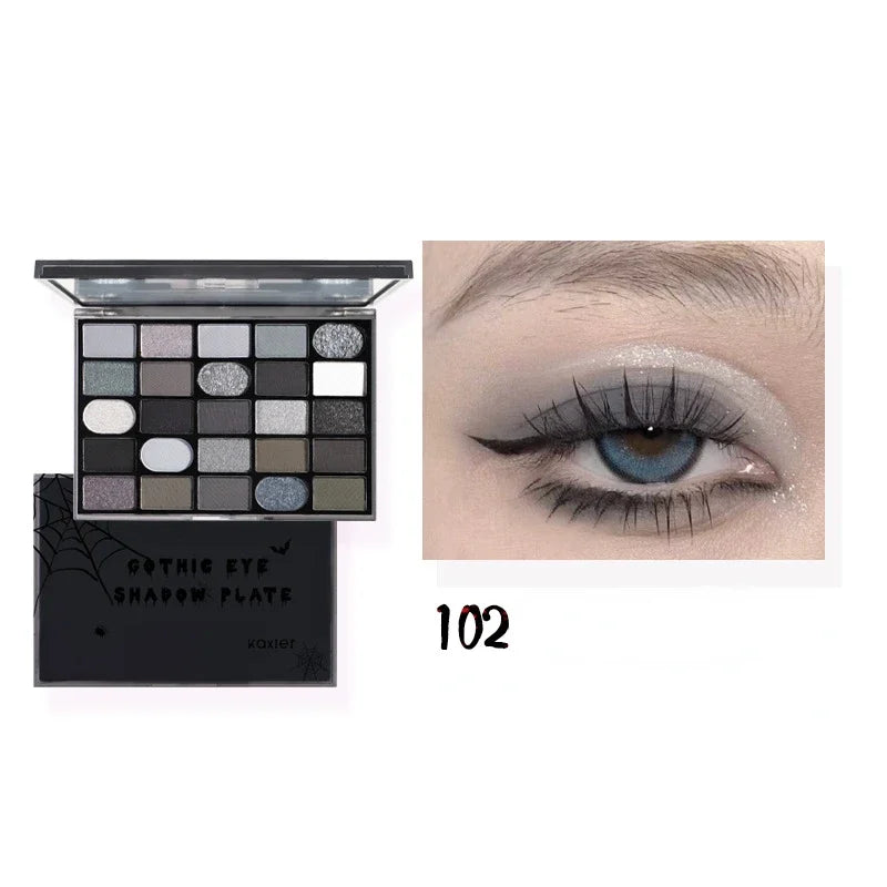 Dark Gothic Eye Shadow Palette Pearlescent Matte Fine Sparkle Strobes Punk Profound Three-dimensional Eye Shadow Makeup Cosmetic