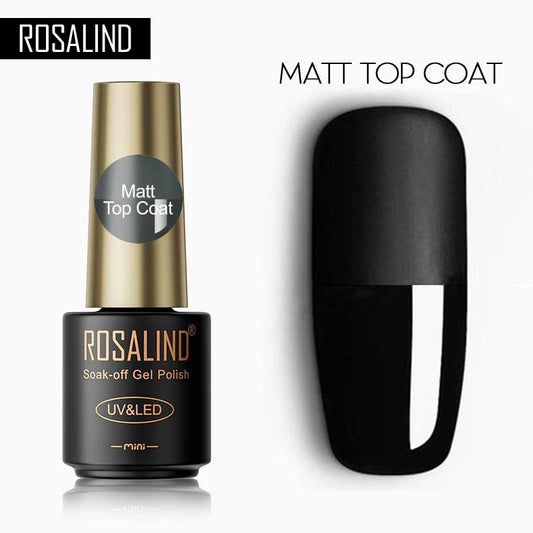 ROSALIND 7ML Matt Top Coat Nail Polish Lacquer Nail Gel Polish Vernis Semi Permanent Soak Off Gel Nail Polish Manicure Art