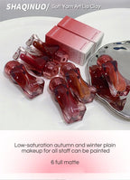 Artistic Soft Mist Mousse Lip Glaze Velvet Matte Lipstick Holding Makeup Not Easy to Sticky Cosmetics Lipstick