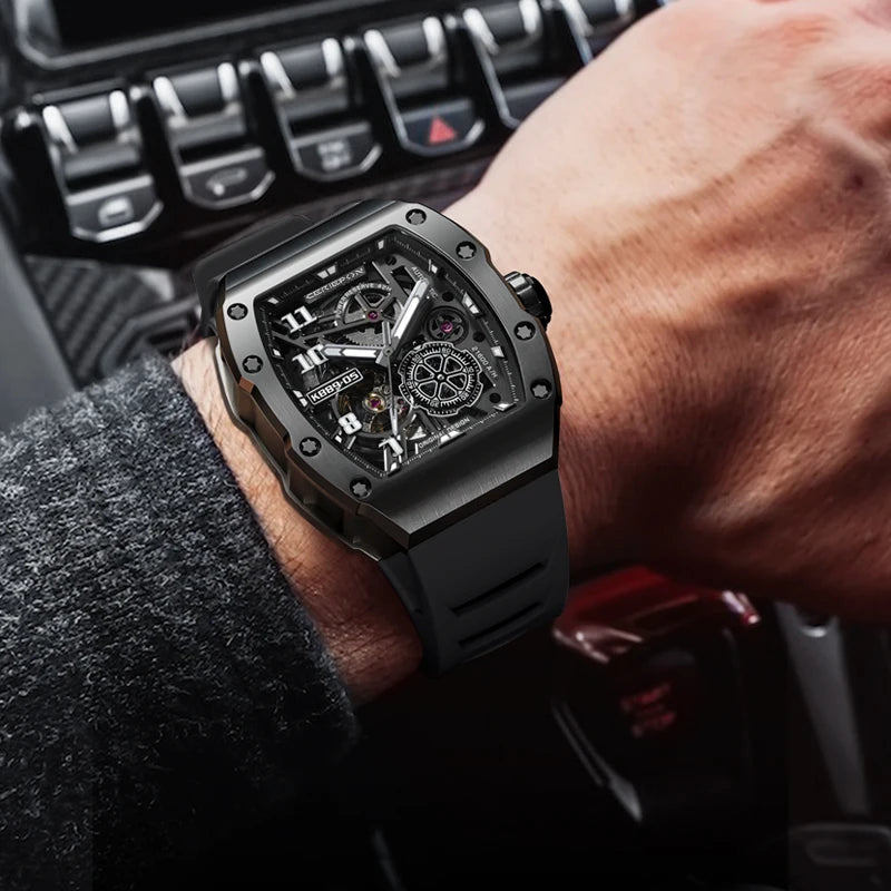 Top Brand Original Automatic Watch for Men High-end Luxury Hollow Out Chronograph Waterproof Mens Mechanical Watches Clock Reloj