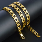 Sunny Jewelry Women Men's Necklace Gold Plated Fashion Basic Punk Cuban Link Chain Long Necklace Neck Jewellery Accessories Gift