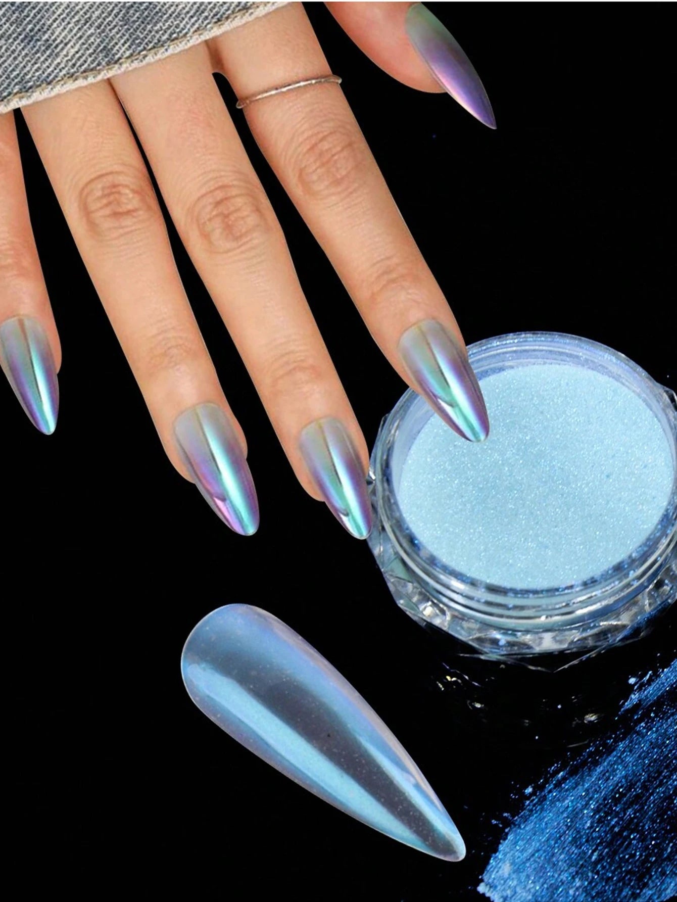1 G 1 PCS Nail powder Nail Pigment Holographic Mirrorlridescent Mermaid Rubbing DustGlitter Gel Polish ManicureDecoration