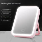 Makeup Mirror USB Rechargeable Portable Compact LED Vanity Mirror with Touch Screen Dimming Makeup Mirror