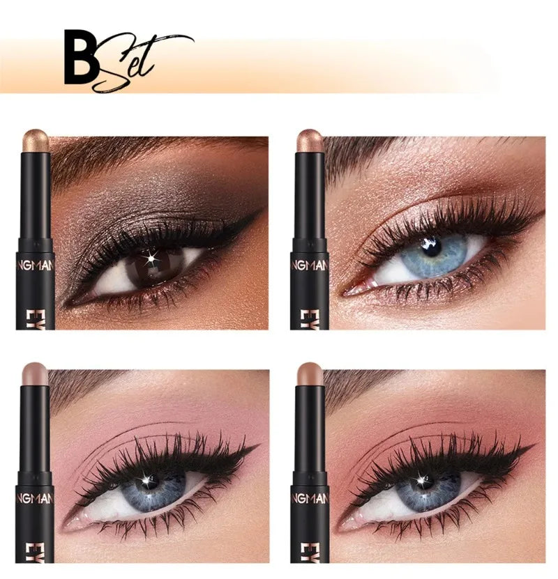 1PC Waterproof Pearlescent Eyeshadow Pencil Stick 16 Colors Lasting Glitter Shimmer Eye Shadow Highlighter Pen Eyes Makeup Tools