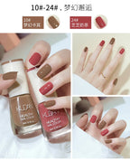 Nail Polish Without Baking Lamp White Fine Glitter Non-baking Non-peel Transparent Shiny Oil Base Coat Nude Nail Polish