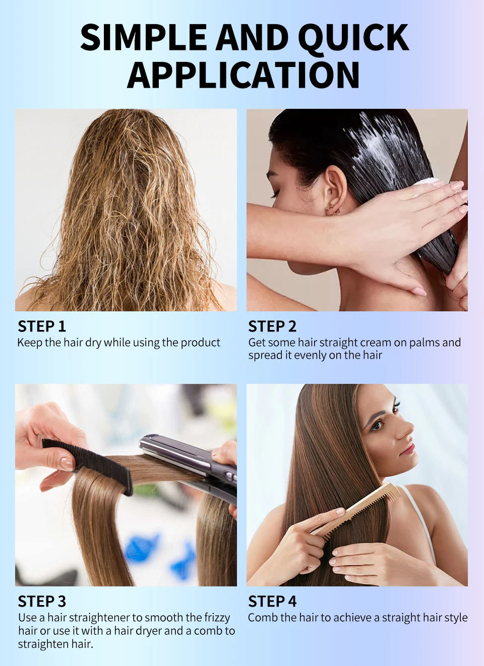 Keratin Hair Straightening Cream Hair Repair Conditioner Reduce Frizzy and Dry Hair Care Set Hair Salon Protein Correction Cream