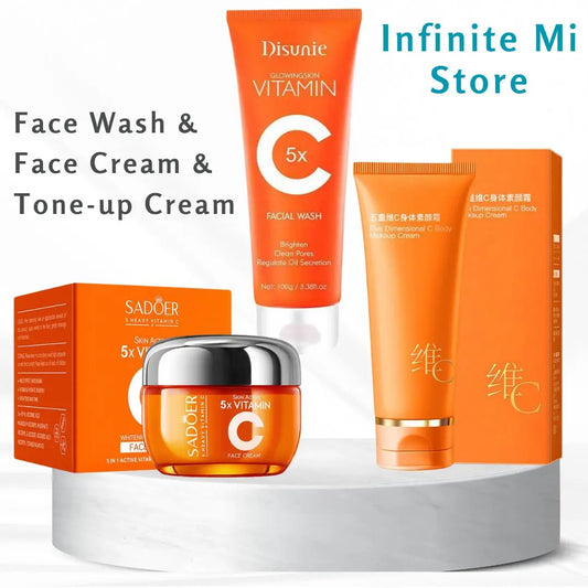 Vitamin C Face Wash Cleanser ,Vitamin-C Face Cream ,Tone Up Cream Moisturizer Hydrating Oil Control Skin Care 50G/100G
