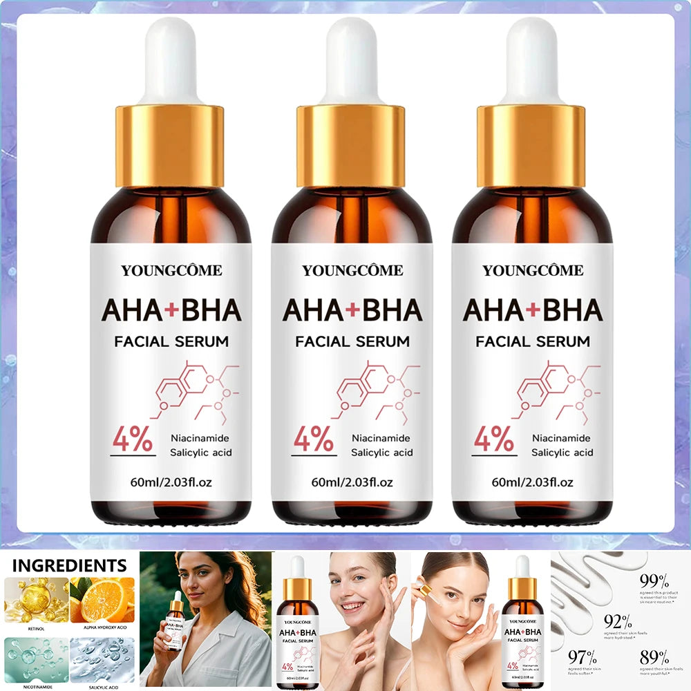 Exfoliating Face Peel Serum AHA + BHA Facial Skin Care Anti-aging Wrinkle Moisturizing Whitening Firming Skin Essence Shrink Po