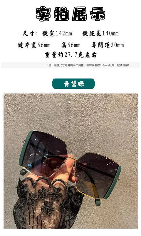 Luxury Oversized Polarized Sunglasses Women Face Slimming Designer Frame UV Protection High Quality Premium Fashion Eyewear