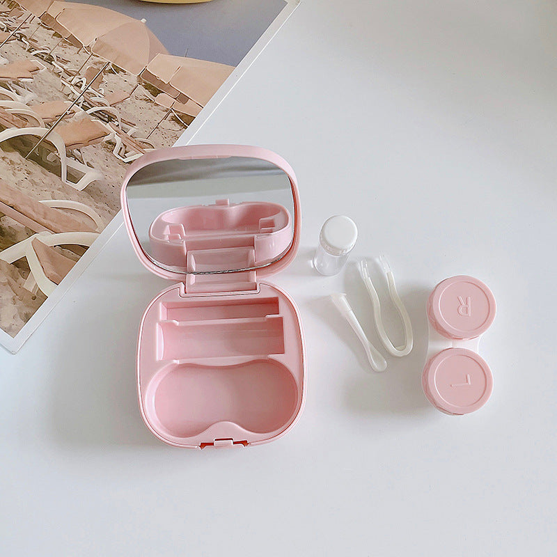 Women Color Contact Lens Case Red Heart Contact Lenses Box for Eyes Care Kit Glasses Case Holder Container