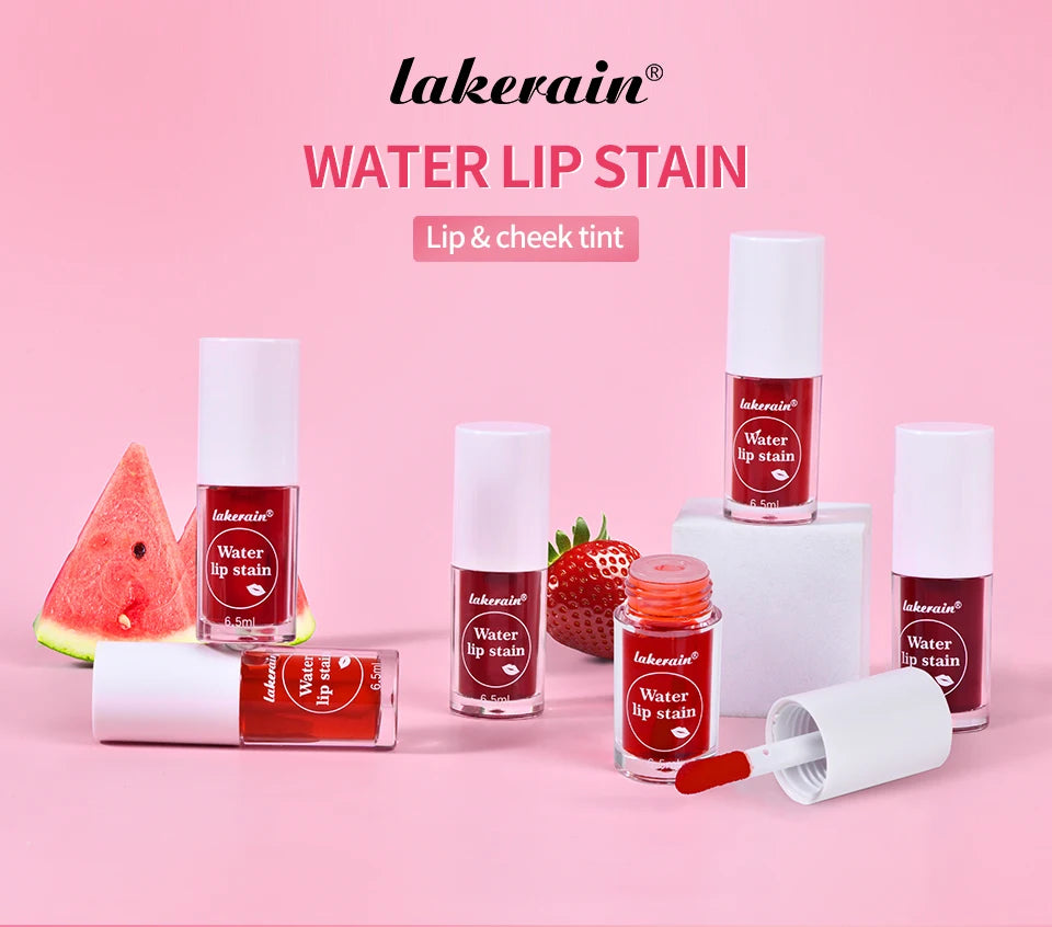 Fruity Water Lip Tin Lip Gloss Moisturizing Lip Glaze Long Lasting Lip Ink Face Lip Dual Purpose Liquid Lipstick Cosmetic Makeup