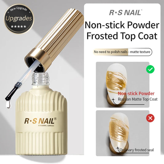 RS NAIL Russian Matte Top Coat Gel Nail Polish 10g Frosted Non Stick Powder Mat Top Coat Nail Art LED UV Semi Permanent Seal Gel