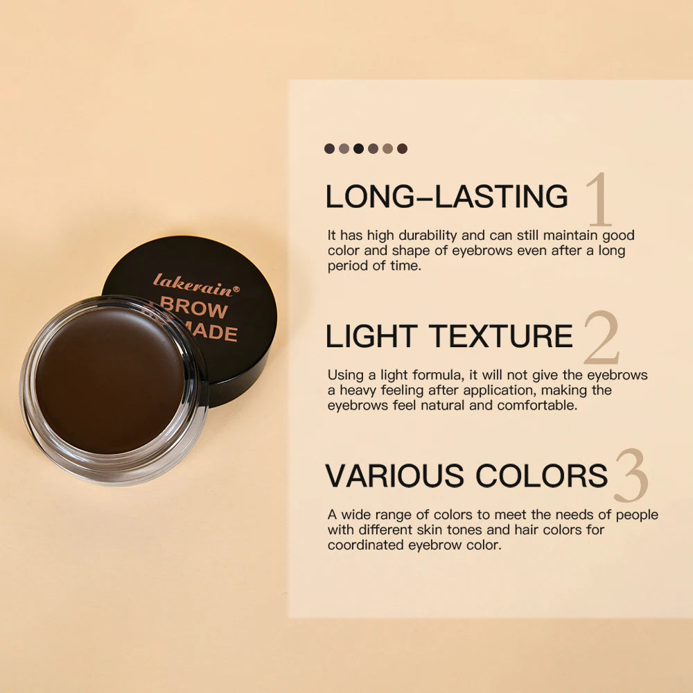 6 Colors Long-lasting Eyebrow Enhancers Makeup Waterproof 3D Natural Eye Brow Pomade Eyebrow Gel With Brush Professional Makeup