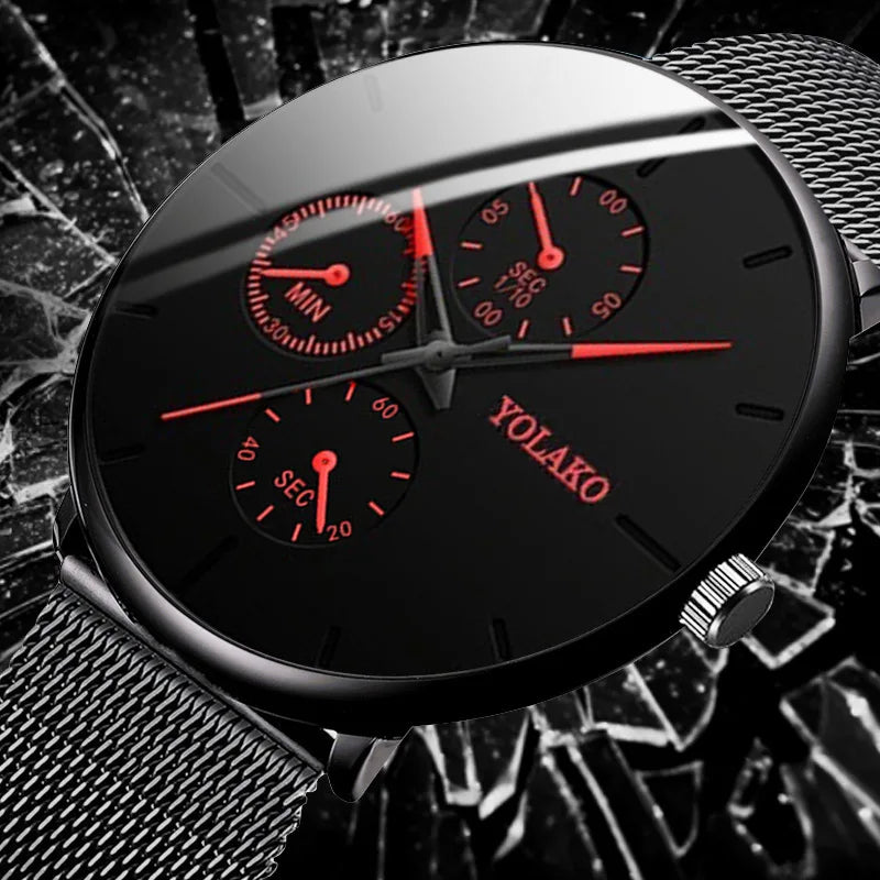 2025 Mens Luxury Watches for Men Business Casual Ultra Thin Clock Male Stainless Steel Mesh Belt Quartz Watch relogio masculino
