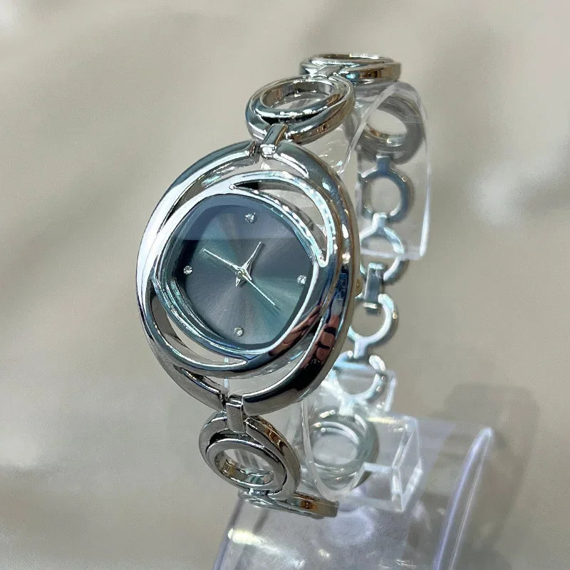 Luxury Classic Golden Watch Women Fashion Women Wristwatches Relojs Para Mujer Alloy Strap Round Rhinestone Dail Quartz Watches