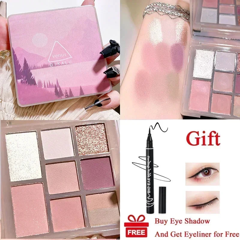 Cement Grey Black Eye Shadow Palette Makeup Eyes Glitter Contour Pigments Palette Pearly Shimmer Fashion Korean Shadow Makeup