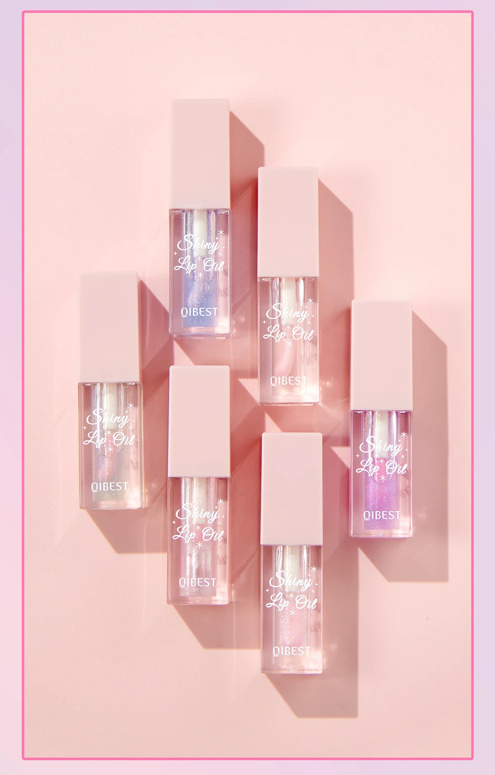 Pearlescent Pink Glitter Lip Oil Lustrous Color Changing Lip Gloss Moisturizing Makeup Lip Balm Mirror Glass Lip Glaze Cosmetics
