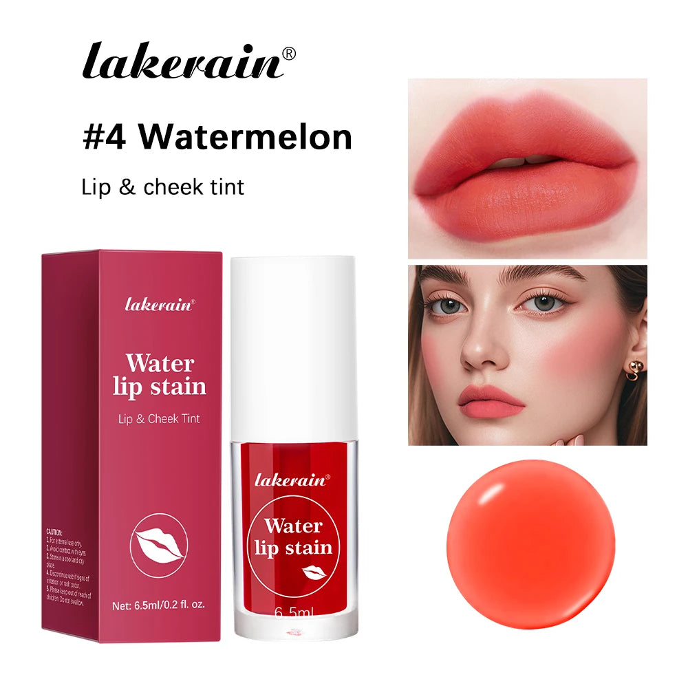 Fruity Water Lip Tin Lip Gloss Moisturizing Lip Glaze Long Lasting Lip Ink Face Lip Dual Purpose Liquid Lipstick Cosmetic Makeup