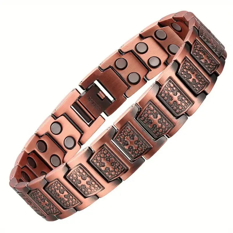 Men's Copper Magnetic Bracelet Elegant 99.99% Solid Copper Bracelets with Double-Row Strong Magnets,Magnetic Jewelry