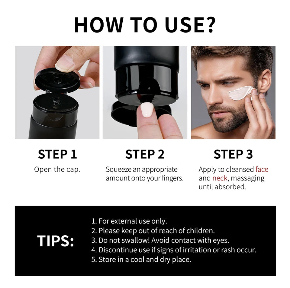 Men’s Hydrating Cream Oil Free Facial Lotion Moisturizer for Normal Oily Skin deeply moisturizing hydrating Skincare Firm skin