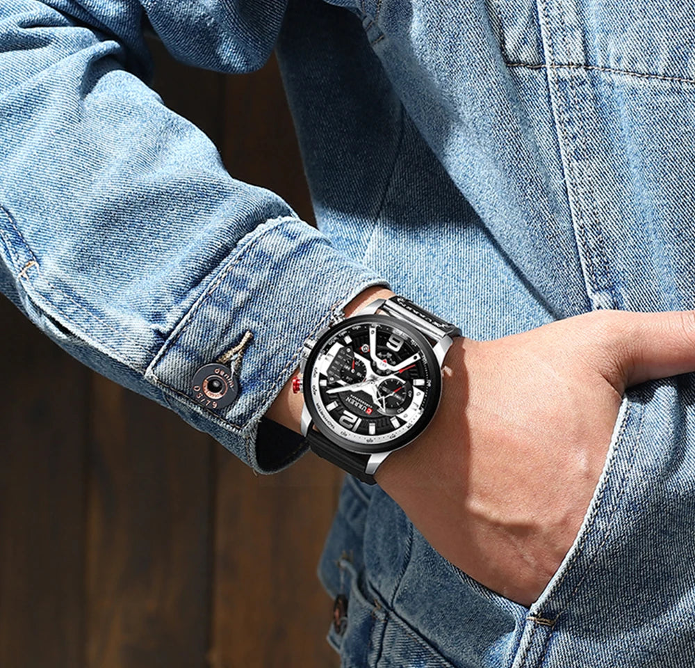 Luxury Watch For Men Quartz Chronograph Sport Waterproof Man Watches Military Fashion Stainless Steel Wristwatch Clock