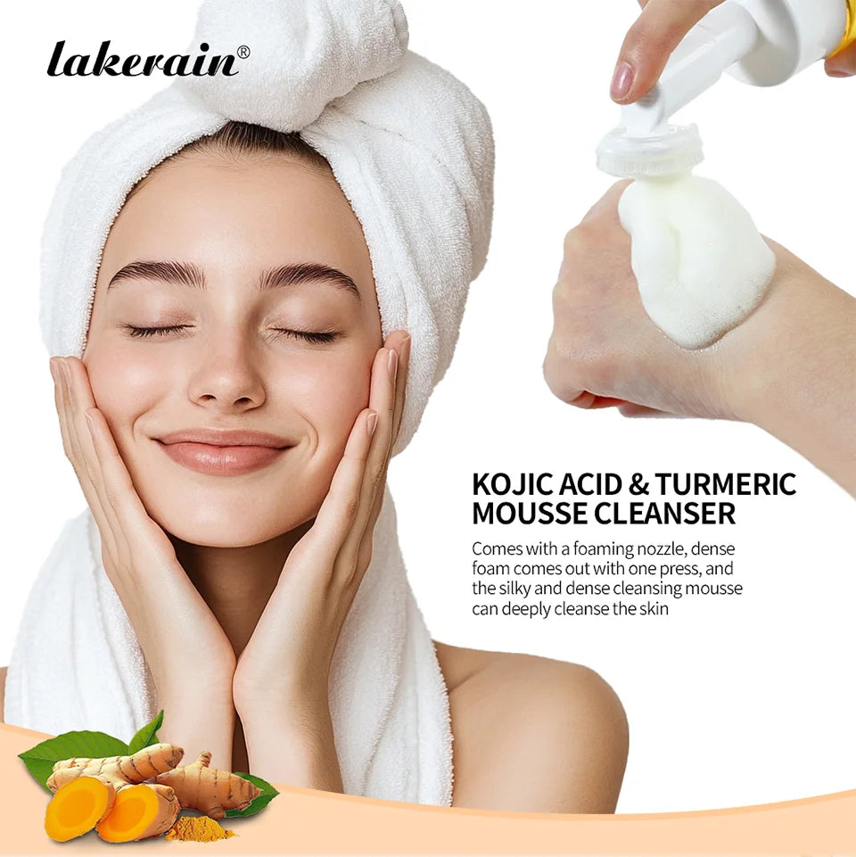 Turmeric Cleansing Mousse Exfoliating Hydrating Mild Non-Irritating Cleansing Moisturizing Soothing Foaming Facial Wash
