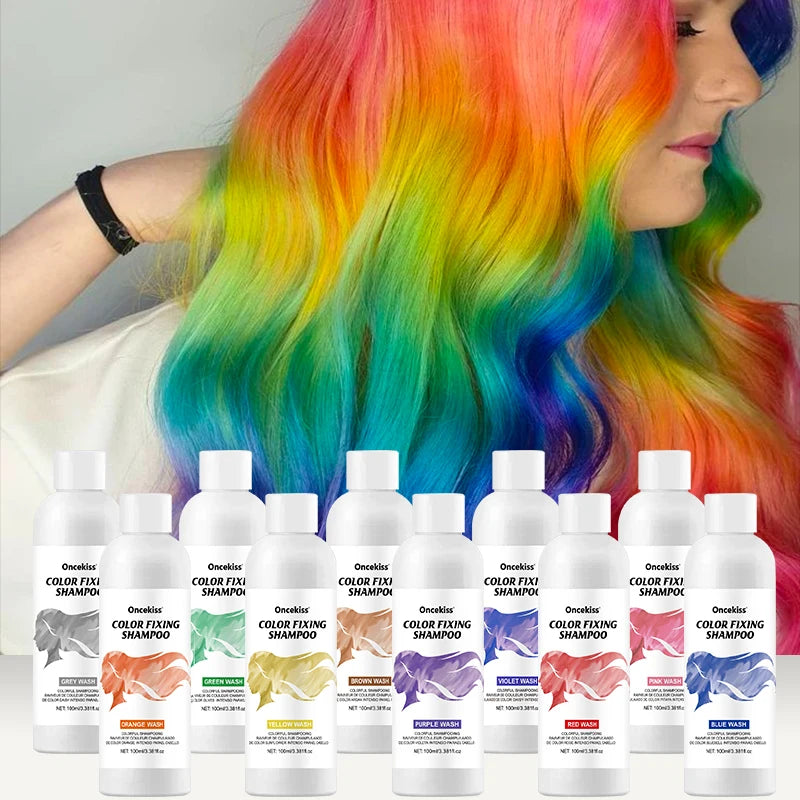 Hair Dye Shampoo,Colorful Color correction & Color fixing Shampoo,Unisex-Adult,Cleaning Nourishing Roots for Daily & Cosplay Use