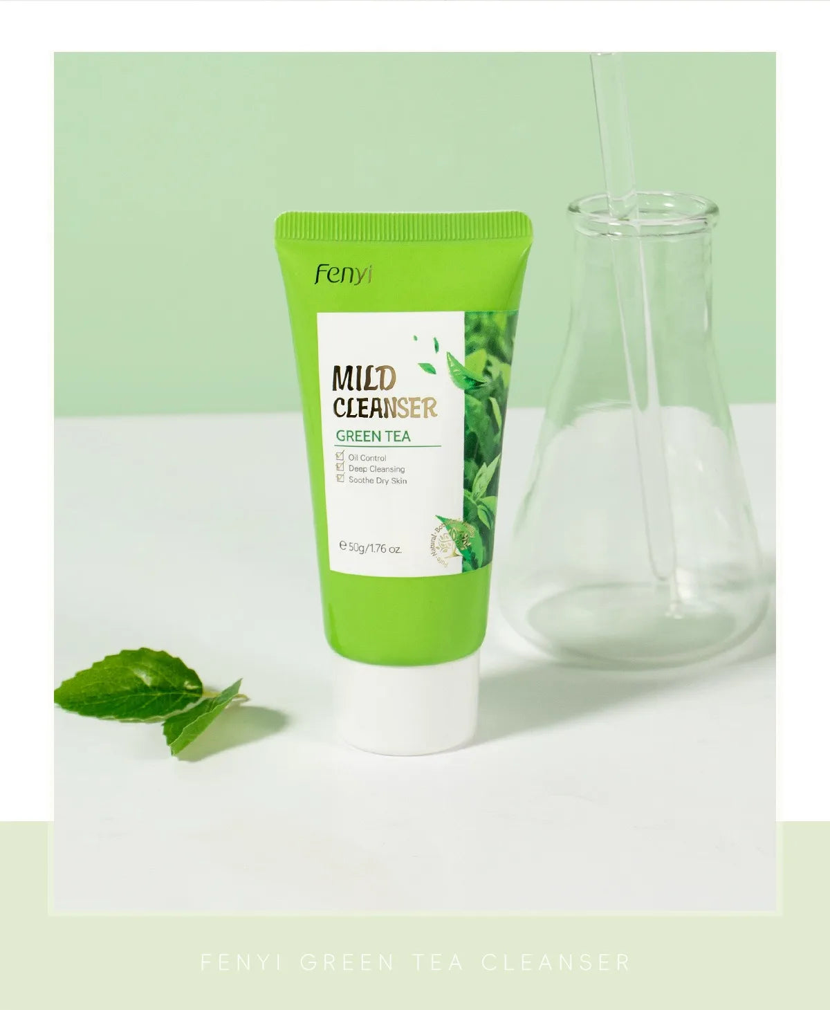 Green Tea Facial Cleanser Skin Deep Cleansing Moisturizing Blackhead Removal Skincare Face Wash Foam Face Cleanser Skin Care