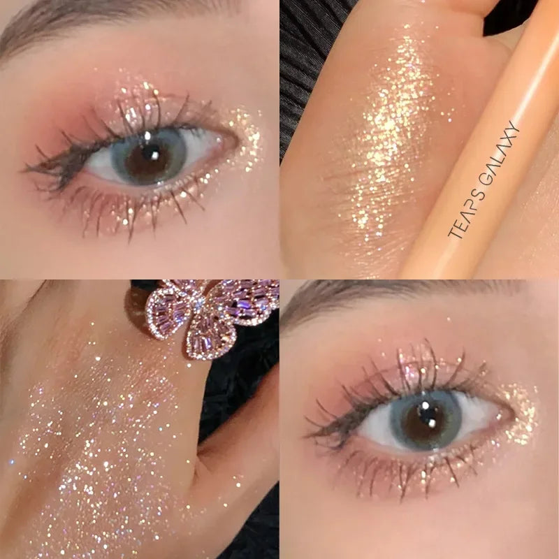 Diamond Glitter Eyeshadow Liner Pencil Face Makeup Highlighter Long lasting Matte Pink Silkworm Champagne Gold Eyeliner Pen