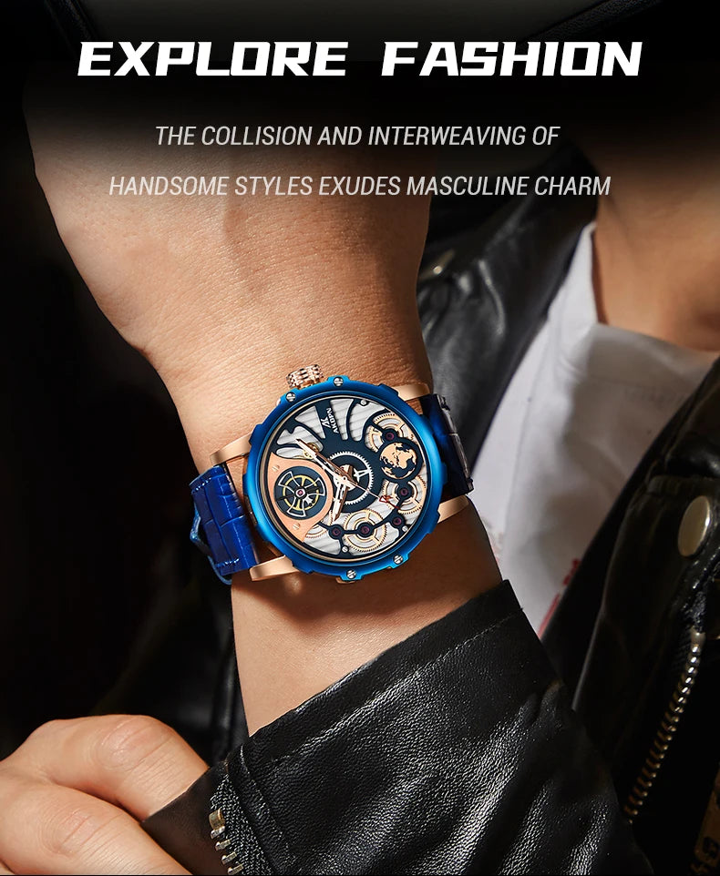 A high-end men's watch with cool retro and trendy style quartz watch