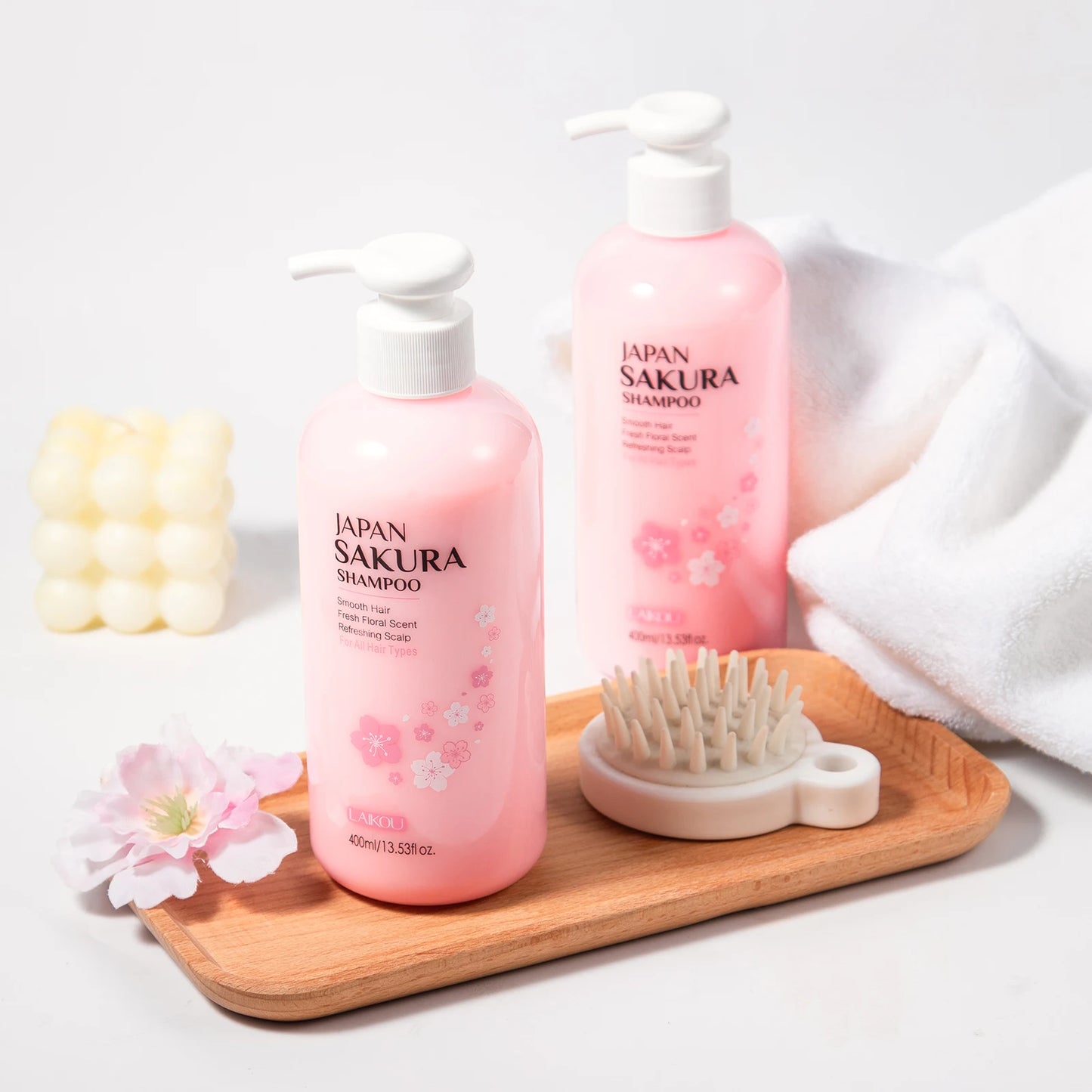 LAIKOU  Sakura Shampoo Repair Anti Split Ends Smooth Frizz Dry Hair