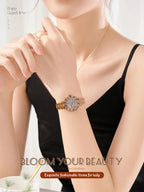 Luxury Brands Fashion 2025 New Women's Watches 3D Diamond Stainless Steel Skeleton Mechanical Clock Elegant Ladies Wedding Gift