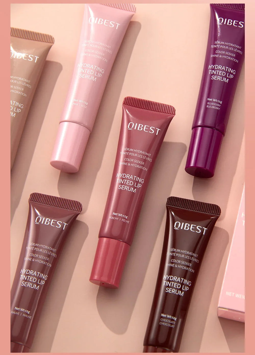 Colored lip gloss, liquid hydrating and moisturizing, light and shiny lip balm, water gloss lip glaze moisturizing lip milk.