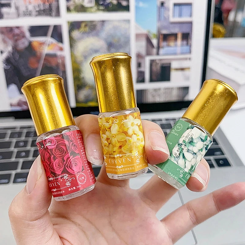 3ml Arabian Floral Perfume Natural Jasmine Rose Osmanthus Scent Eau De Toilette Unisex Fresh Longlasting Portable Roller Perfume