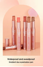 Gradient two-color eye shadow pen waterproof, sweat proof, not easy to smudge, pearlescent, fine shiny, lazy eye shadow s