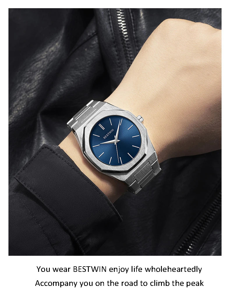 Luxury unique watches for men alloy steel with quartz watches simple line dial business party men watches fashion men's watches